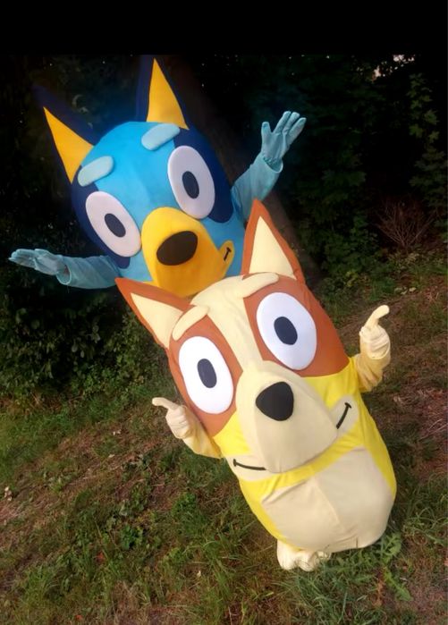 Mascote bluey e bingo aluguer