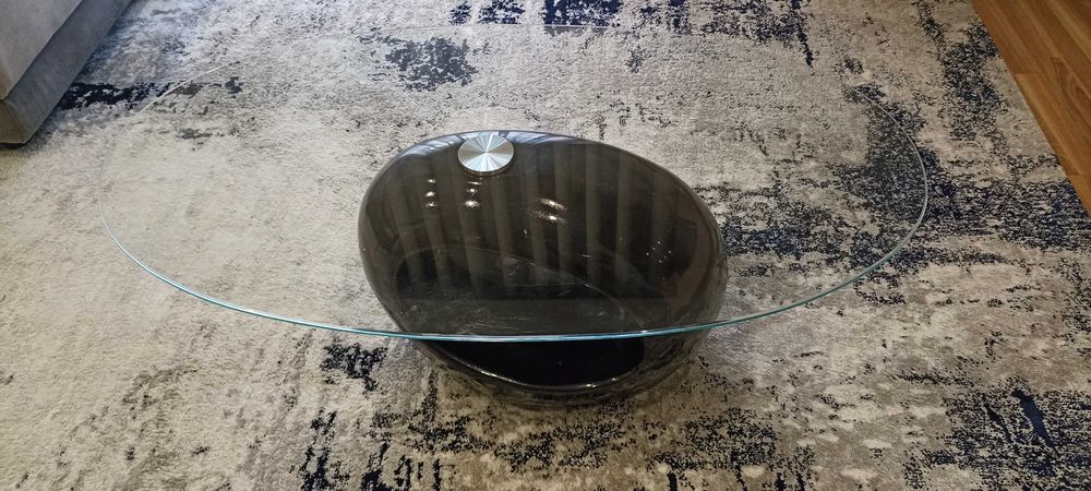 Mesa centro preto com vidro