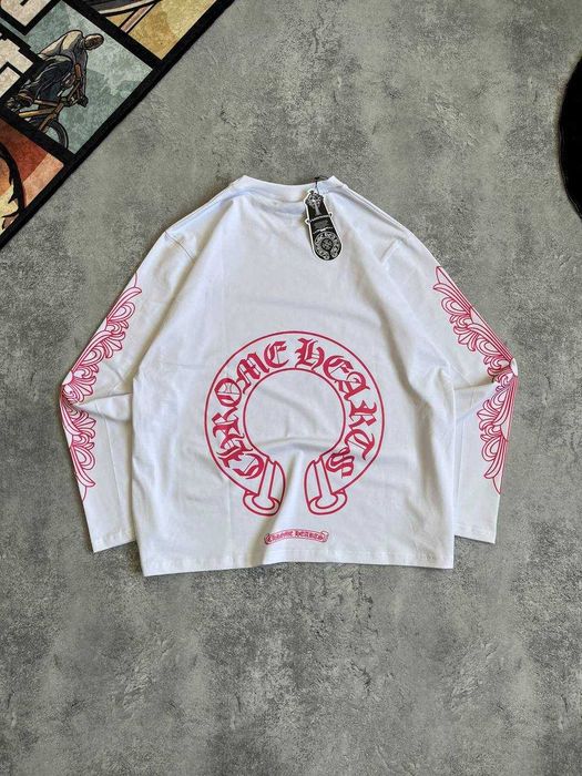Білий Лонгслів Chrome Hearts з бірками (Хром Хартс)