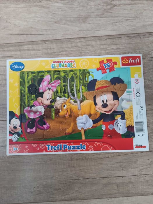 Puzzle ramkowe 15 elementów Na wsi. Myszka Miki - stan bardzo dobry