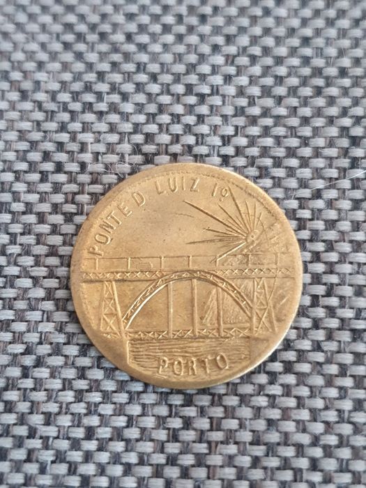 Moeda Metálica, 1/2 centavo - Ponte D. Luis I - 1913