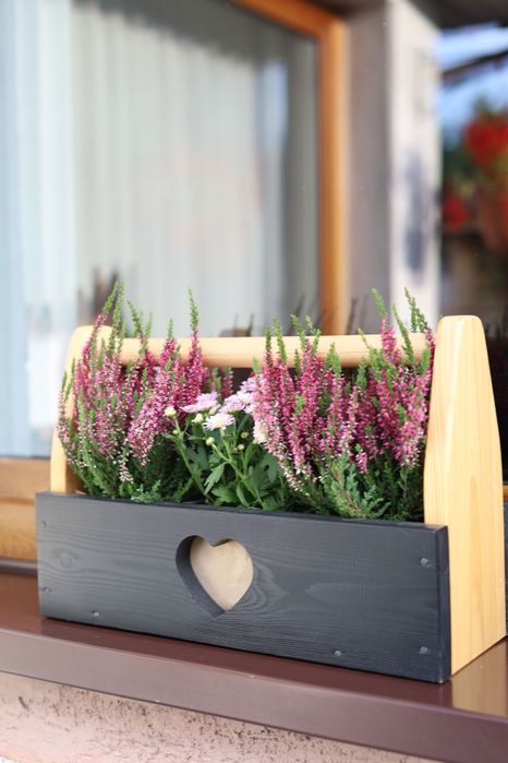 Skrzyneczka na kwiatki, wrzosy, zioła