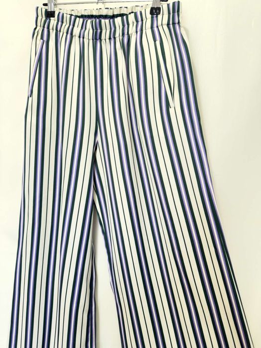 Sézane (Франція) Шовковисті штани палаццо у смужку, р. 40 (M/L) 100% віскоза