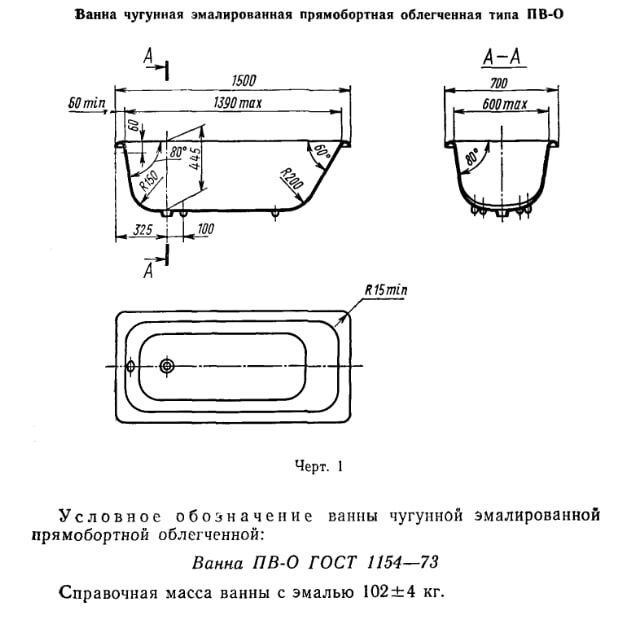 Продам чугунную ванну 150×70