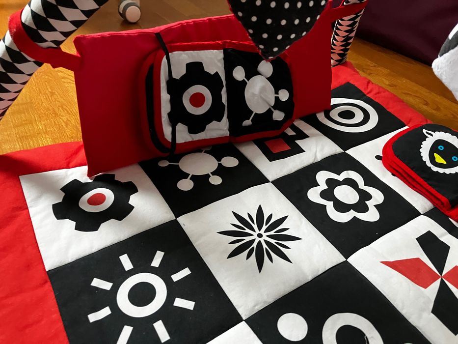 Mata sensoryczna Baby sense - lusterko + książeczki