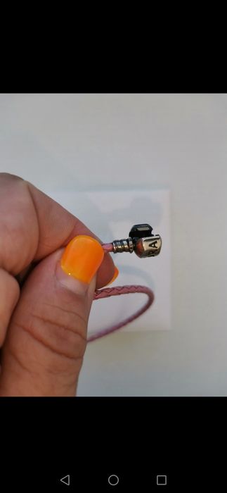 Pulseira em couro Pandora duas voltas Cor Rosa n 19/20 /Não negociável