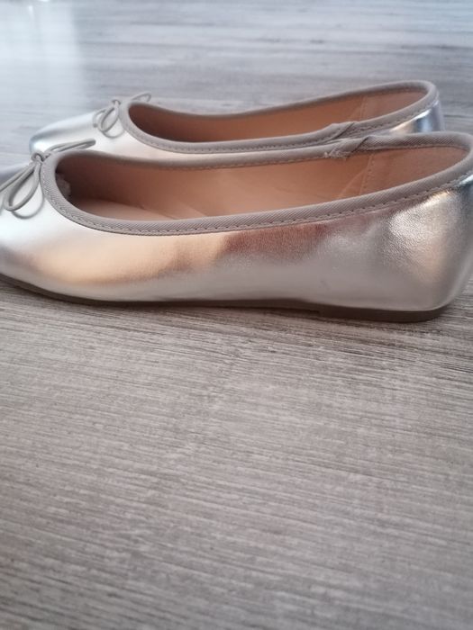 Bonprix nowe baleriny srebrne