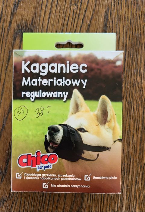 Nowy kaganiec materiałowy regulowany dla psa rozmiar 5