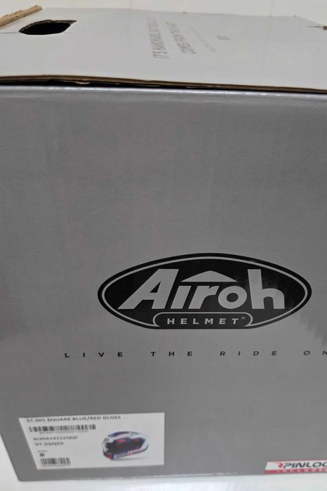 Capacete AIROH ST501 Azul, Branco e Vermelho T.S