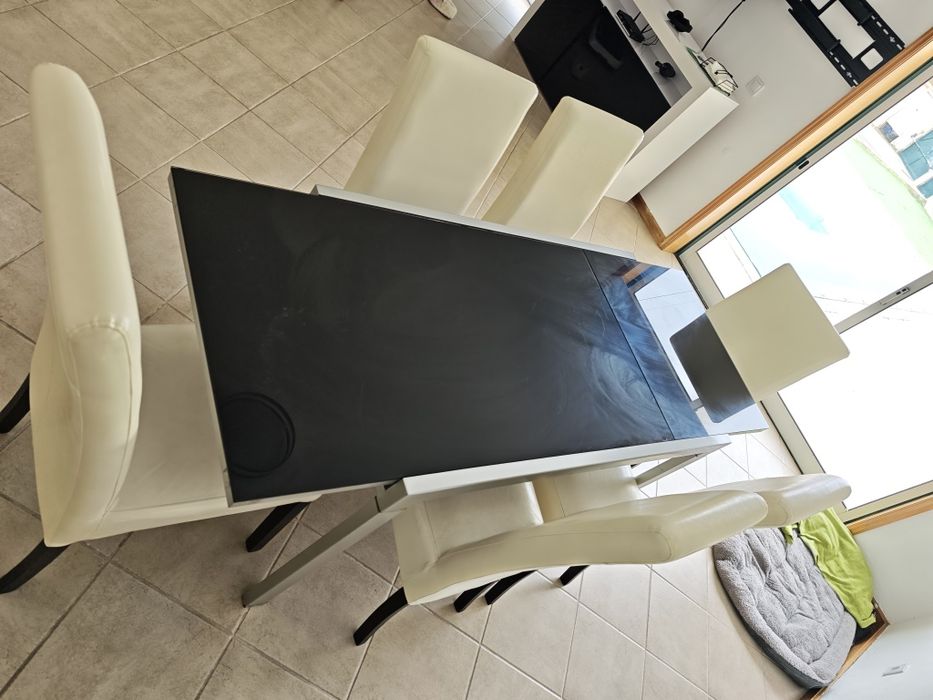 Mesa de vidro temperado 6-8 pessoas 180x65