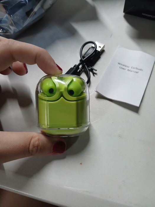 Auriculares Sem Fios Bluetooth Estilo "Crystal" (Novos) — Verdes