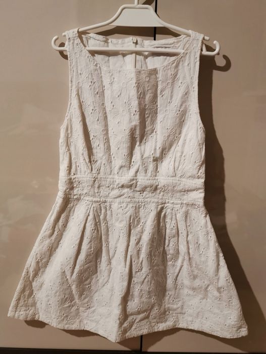 Sukienka dziewczynka biała Orsay elegancka 122/128 haft kwiatki