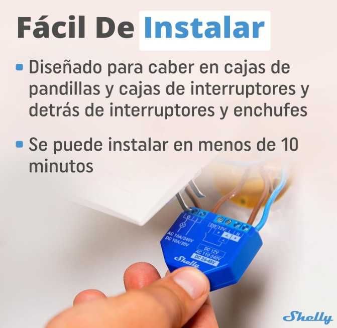 Shelly Plus 1 relé interruptor inteligente Wi-Fi e Bluetooth ( NOVO )