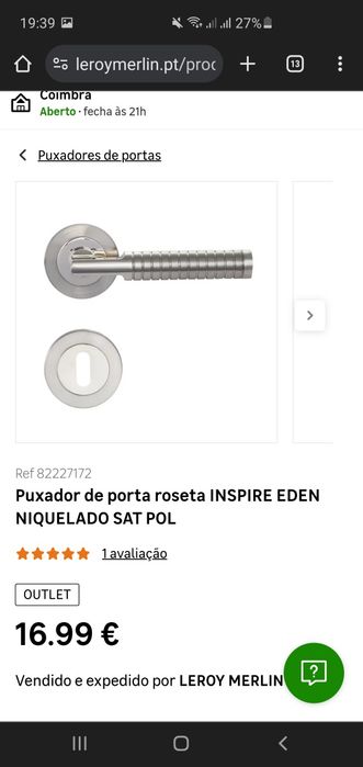 Puxador de porta Inspire Eden