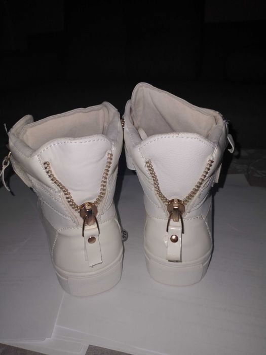 Białe sneakersy trampki na koturnie r. 39