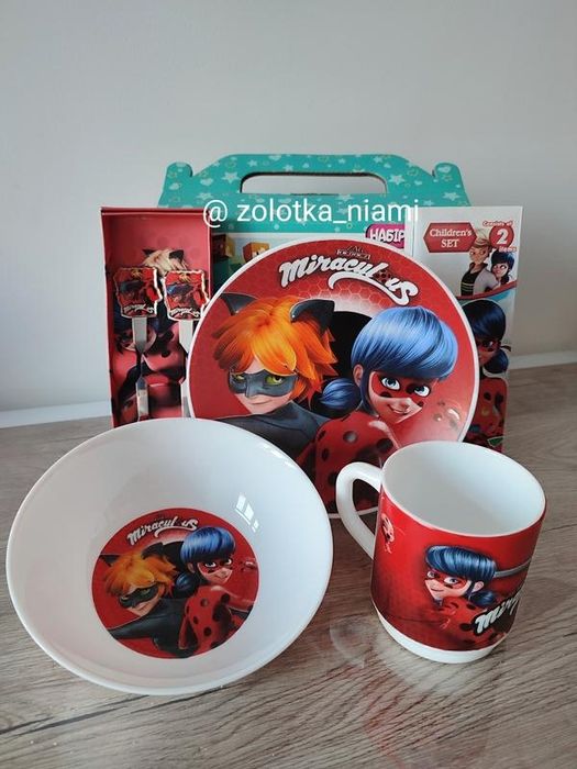 Стеклянный набор детской посуды