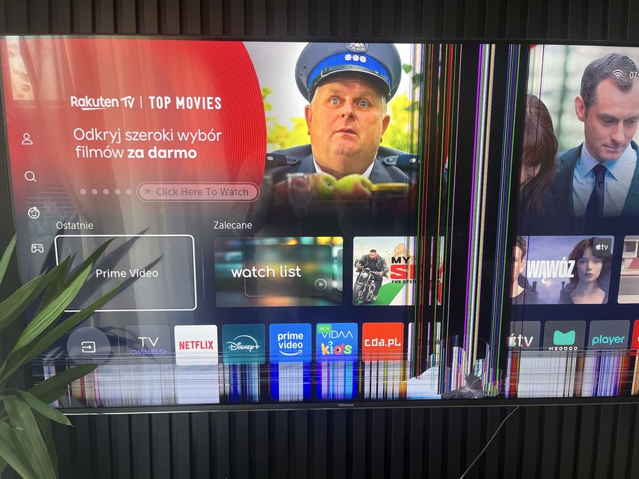 HISENSE 55A7NQ 55" QLED 4K  uszkodzona matryca