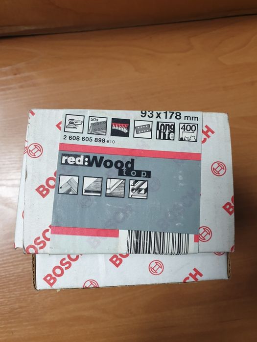 Papier ścierny Bosch Red:Wood Top P400 – 93 × 178 mm – 50 szt.