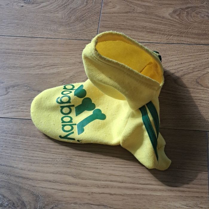 Żółta bluza z kapturem dla psa S, 100% bawełna, dogbaby, 32 cm
