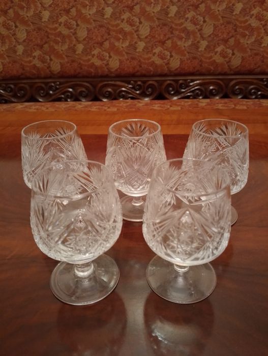Kieliszki kryształowe koniakówki  Prl