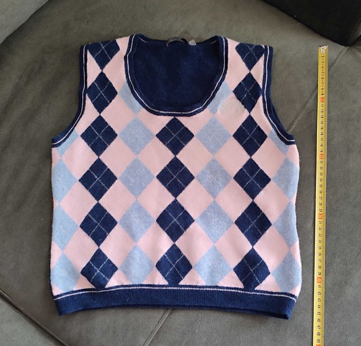 Kamizelka bezrękawnik dla dziewczynki 146 granatowa