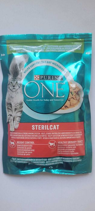 Karma mokra Purina ONE STERILCAT saszetki indyk zielona fasolka 9 szt.