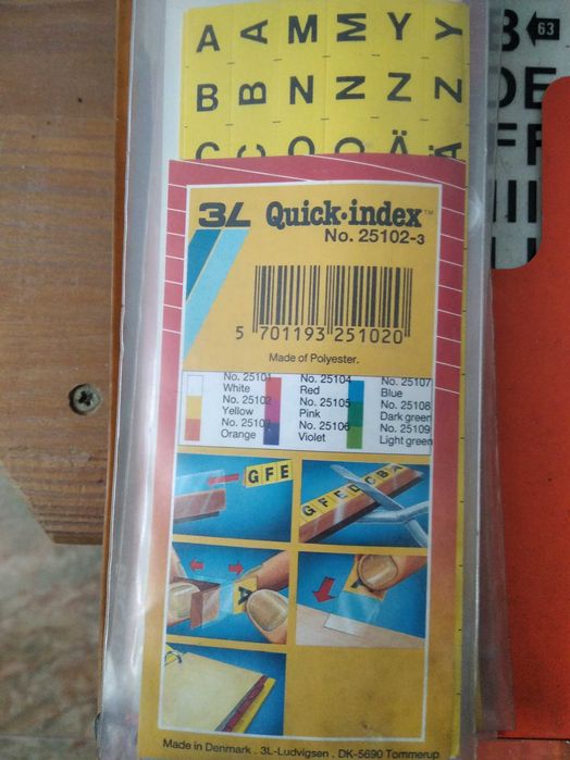 Etiqueta para separadores ou arquivadoras NOVO