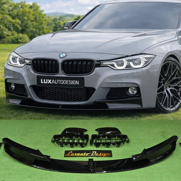Губа переднего бампера  BMW F30 M pack БМВ Ф30 сплиттер  м пакет