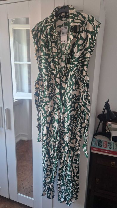 Vestido Mango Verde e Branco - Com Etiqueta