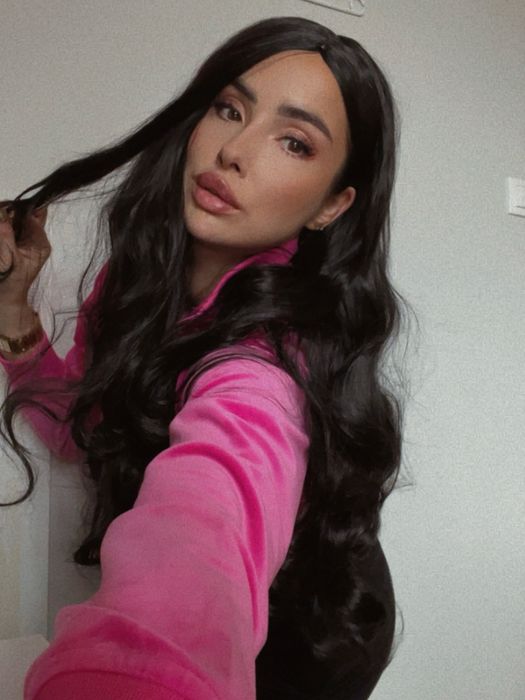 Peruka włosy nowe czarne długie loki fale dl kobiet