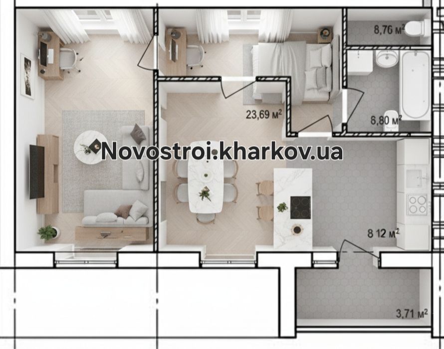 Квартира 2-комнатная ЖК Птичка 26000$ Лучшая ценаи планировка ЕОселя