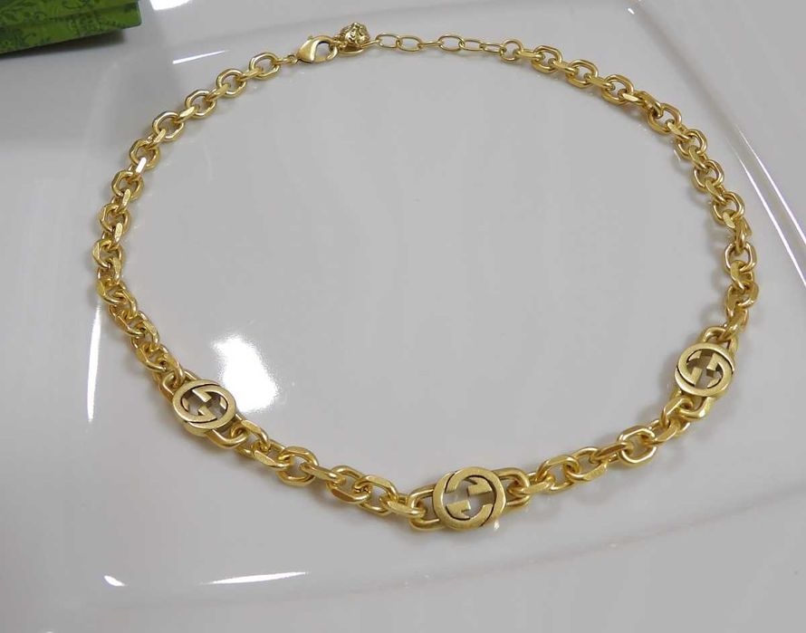 Gucci Double G Brass Gold Necklace naszyjnik