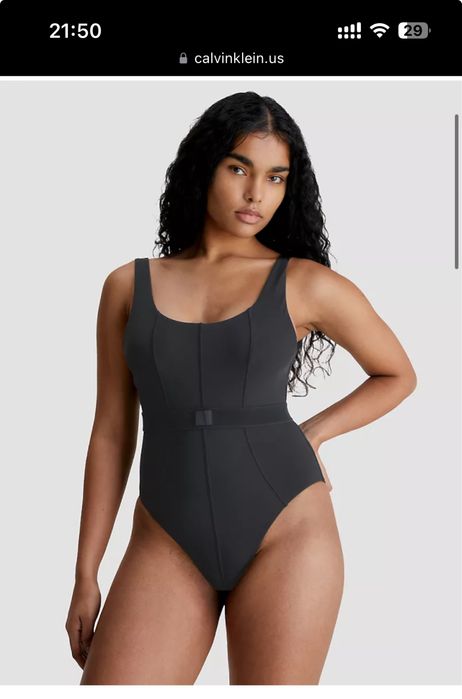 Купальник Calvin Klein CK Monogram Rib One Piece Swimsuit
