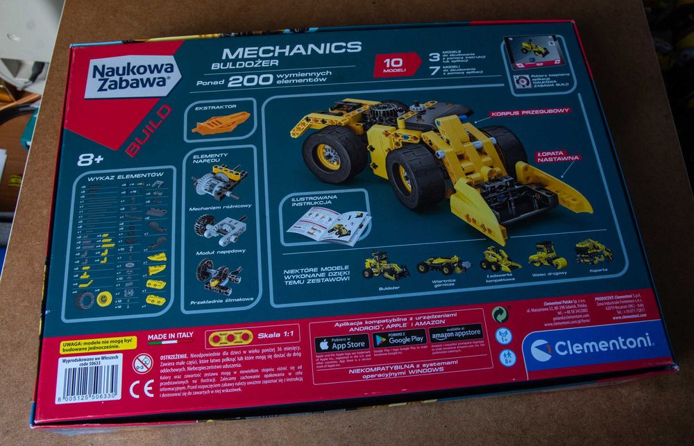 Klocki Clementoni - Buldożer / Laboratorium Mechaniki - nowe