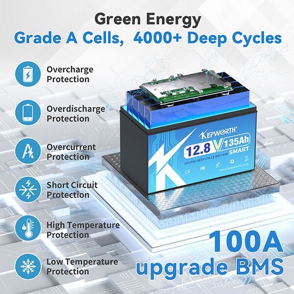 Акумулятор Kepworth LiFePO4 12V/135AH Bluetooth