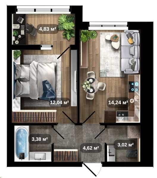 Продаж 1-кімнатної квартири, новобудова ЖК TWINS RESIDENCE Біла Церква