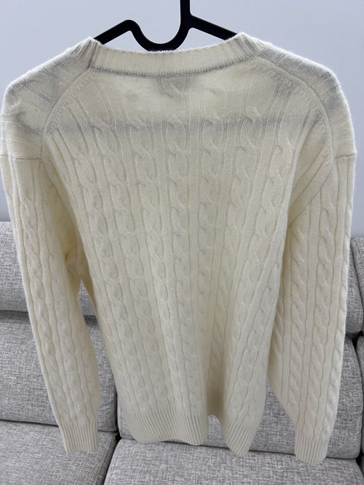 Camisola Lacoste Cable Knit Branca/Cru (Tamanho L / FR 5) – Original