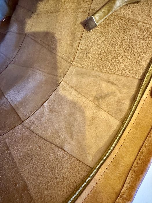 Duża skórzana torba shopper MUUD – whisky, A4 / laptop, ręcznie szyta