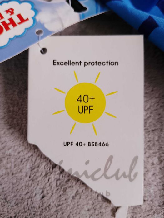 Czapka plażowa UV ochronna UPF 40+ Tomek na 6 - 12 mies.45 - 50 cm
