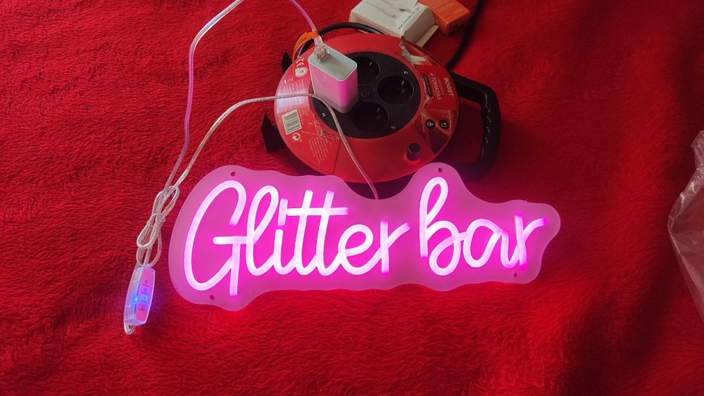Glitter Bar Neon Led Sign Night Club Bar Party Room Decorazione