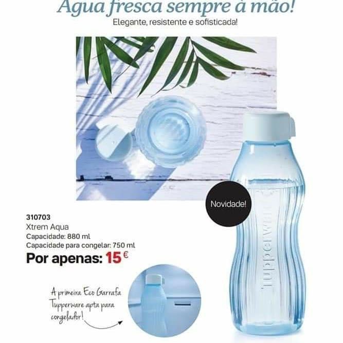 Garrafa 750 ml dá para ir ao congelador Tupperware