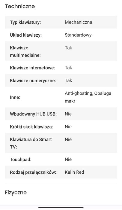 Klawiatura mechaniczna