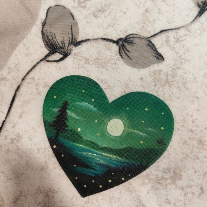 Pequeno quadro magnético pintado à mão