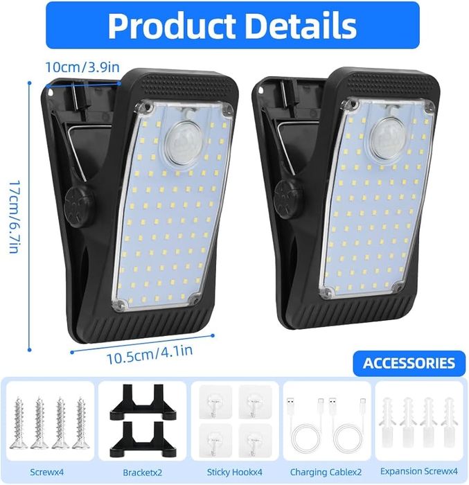 Lampa solarna na klips / sciane nowa