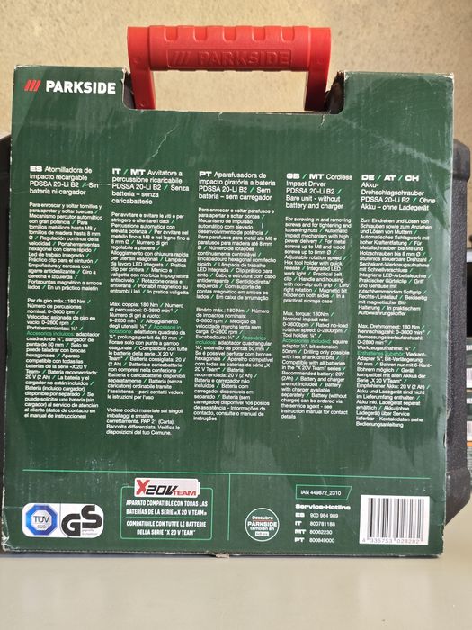 Aparafusadora impacto bits 20v parkside508203902426173442