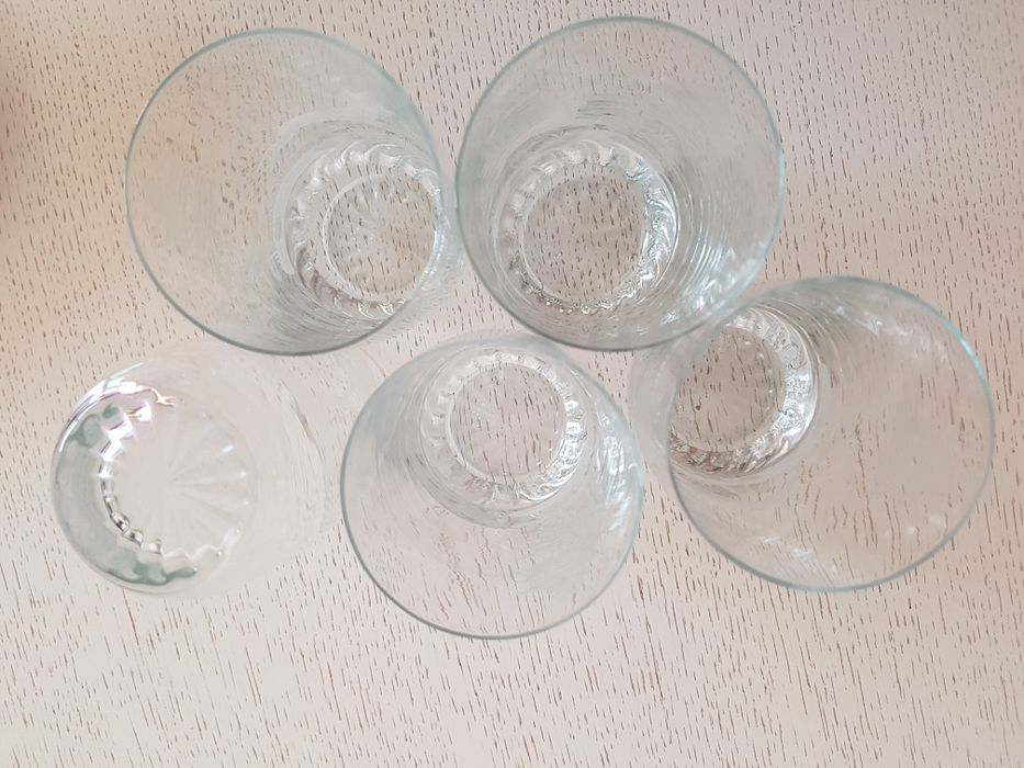 Zestaw szklanka szlifowana z zającem szkło lata 70