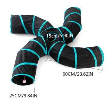 Тунель для котів складаний з іграшкою, 4-х сторонній тунель котам