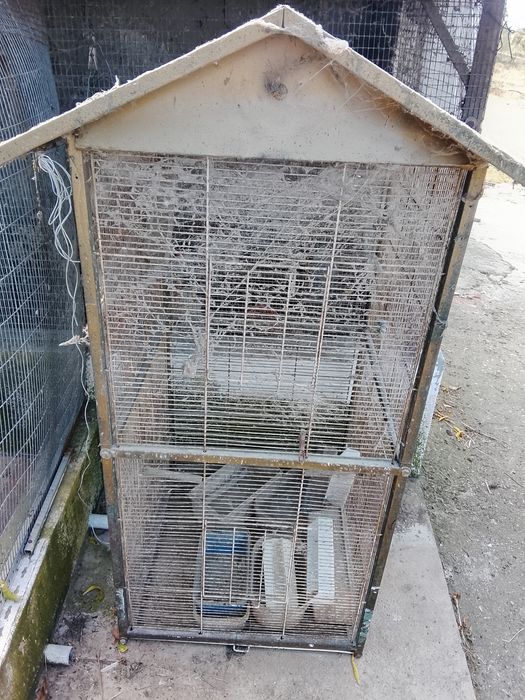 Três viveiros para aves