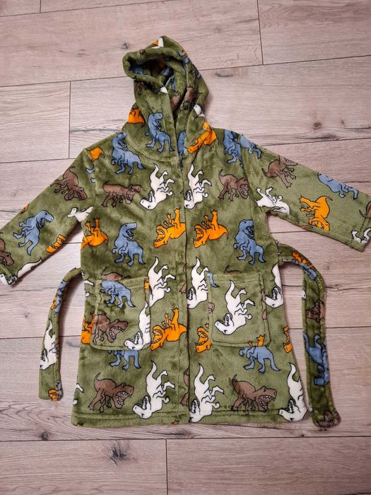 Szlafrok chłopięcy w dinozaury rozmiar 98-104