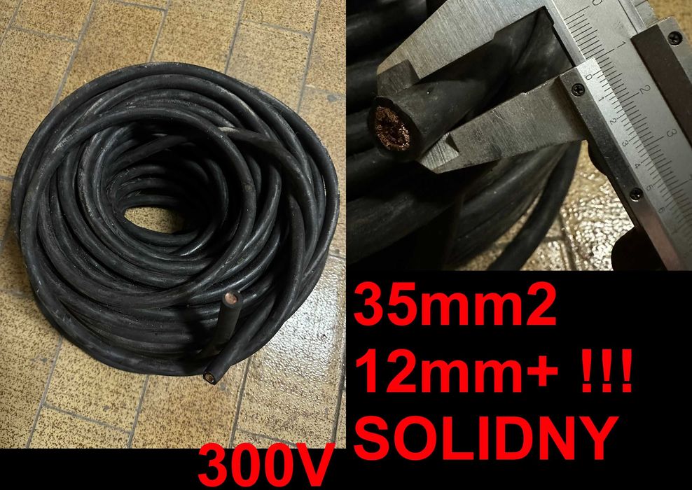 Stary porządny kabel 35mm2 ciężki OS-1 gruba izolacja wiele zastosowań